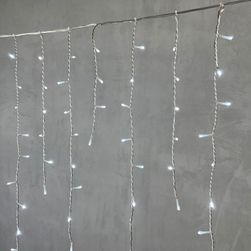 Светодиодная бахрома 5*0,9 м., 348 белых LED ламп, силиконовый прозрачный провод, Beauty Led (ECC348-10-2W)