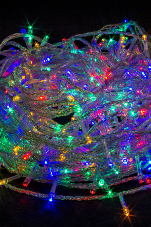 Светодиодная нить 26 м., 220V, 400 разноцветных LED ламп, контроллер, прозрачный провод, Winner Light (m.01.5T.400-)