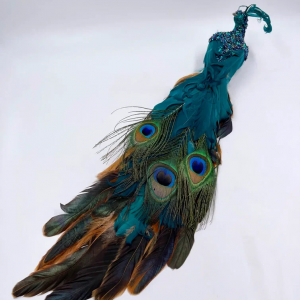 Елочное украшение Павлин королевский 50 см., синий, пенопласт, Christmas DeLuxe (13415)