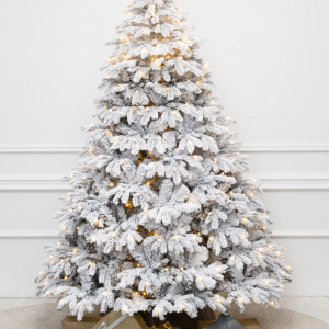 Искусственная елка Камчатская заснеженная 350 см., теплых белых Led ламп., Литая хвоя+ПВХ, ЕлкиТорг (134350)