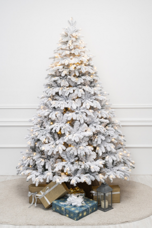 Искусственная елка Камчатская заснеженная 350 см., теплых белых Led ламп., Литая хвоя+ПВХ, ЕлкиТорг (134350)