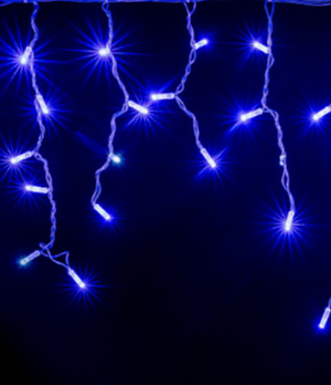 Светодиодная мерцающая бахрома 3*0.6 м., синий, прозр. пр, уличная, IP65, Winner (B.02.7T.100.F+)