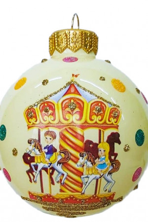 КУ-80-244004 Стеклянный шар Весёлая карусель 80 мм., Коломеев