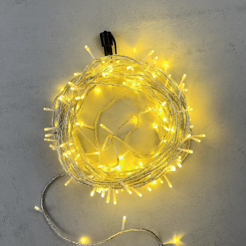 Светодиодная гирлянда с возможностью динамики 20 м., 200 шампань LED ламп, 24V., прозрачный силиконовый провод, IP65, Beauty Led (EST200-3W10-1CH)