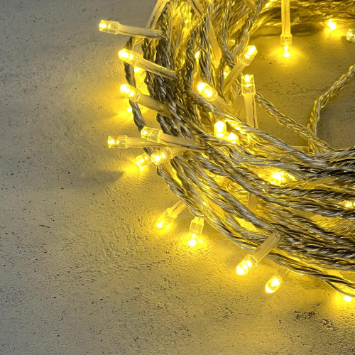 Светодиодная гирлянда с возможностью динамики 20 м., 200 шампань LED ламп, 24V., прозрачный силиконовый провод, IP65, Beauty Led (EST200-3W10-1CH)