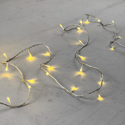 Светодиодная гирлянда с возможностью динамики 20 м., 200 шампань LED ламп, 24V., прозрачный силиконовый провод, IP65, Beauty Led (EST200-3W10-1CH)