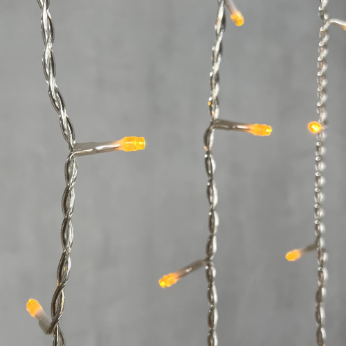 Светодиодная бахрома 5*0,9 м., 348 желтых LED ламп, силиконовый прозрачный провод, Beauty Led (ECC348-10-2Y)