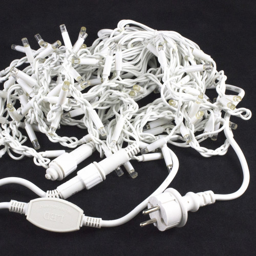 Светодиодная мерцающая бахрома 3*0.6 м., 220V, 100 разноцветных LED ламп, белый каучук, соединяемая, Winner Light (m.02.7W.100+)