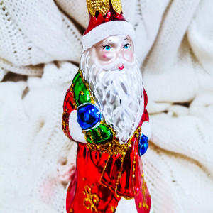 АУ-400 Елочное украшение Дед Мороз с мешком 12 см., Коломеев