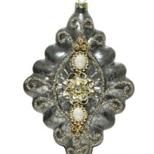 Набор стеклянных украшений Жизель 12 см., мраморный, 3 шт., Kaemingk (030142/1) 