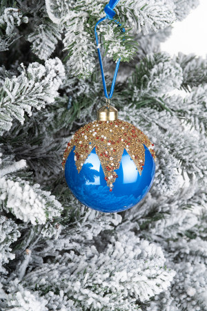 Винтажный стеклянный шар Океан бурь 8 см., 1 шт., Karlsbach (13217)