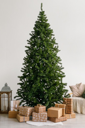 Интерьерная искусственная елка Рублевская зеленая 4,5 м., ствольная, ПВХ, Green Trees (GT4,5RUPVC)