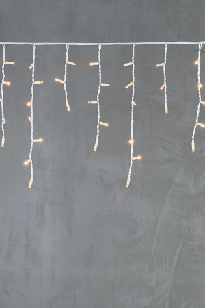 Светодиодная бахрома с колпачком 3,1*0,5 м., 120 экстра теплых белых LED ламп, каучуковый белый провод, LTC (LL120-8-2EWW)