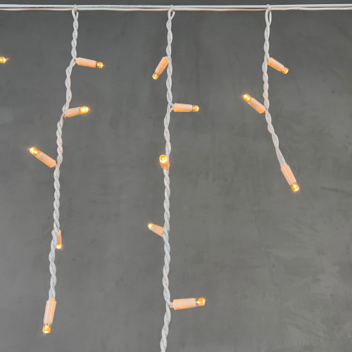 Светодиодная бахрома с колпачком 3,1*0,5 м., 120 экстра теплых белых LED ламп, каучуковый белый провод, LTC (LL120-8-2EWW)