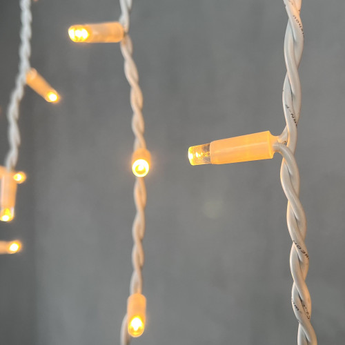 Светодиодная бахрома с колпачком 3,1*0,5 м., 120 экстра теплых белых LED ламп, каучуковый белый провод, LTC (LL120-8-2EWW)