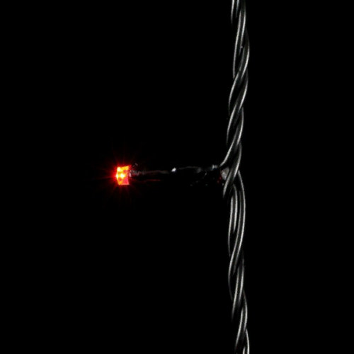 Светодиодная нить 100 красных LED ламп с мерцанием, 10 м., 24В., черный провод ПВХ, LTC (PST100BLW-11-1R)