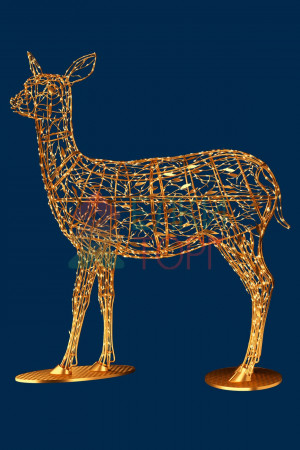 Светодиодная фигура Олениха золотая Premium 2,83 м., Conso (OL350)