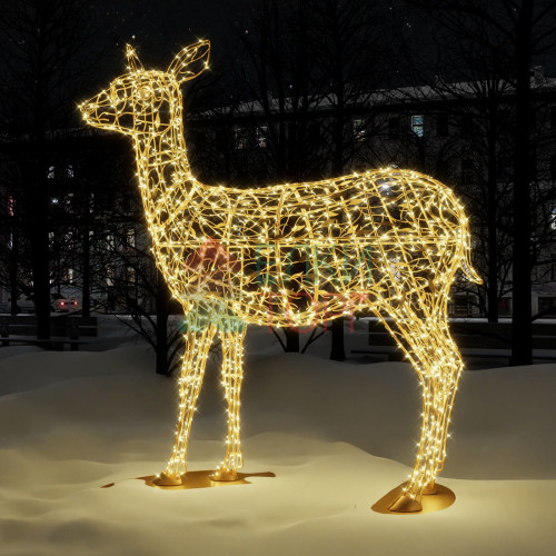 Светодиодная фигура Олениха золотая Premium 2,83 м., Conso (OL350)