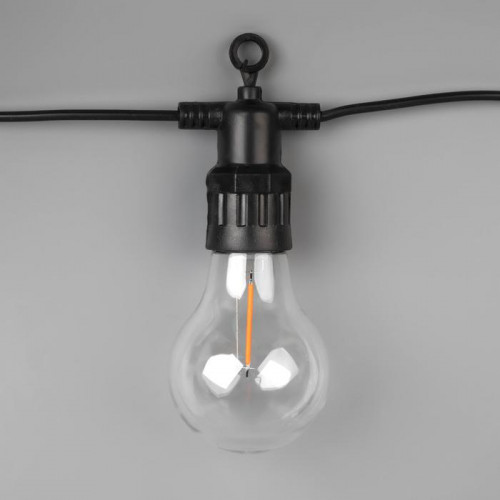 Гирлянда белт-лайт Лампочки 5 м., IP44, УМС, тёмная нить, 10 LED, свечение мульти, 220 В., Luazon Lighting (7989824)