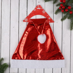 Колпак новогодний Солнечная голография 28х36 см., красный, Зимнее Волшебство (5036052)   