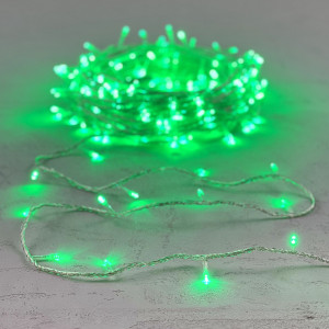 Светодиодная гирлянда с возможностью динамики 20 м., 200 зеленых LED ламп, 24V., прозрачный силиконовый провод, IP65, Beauty Led (EST200-3W10-1G)