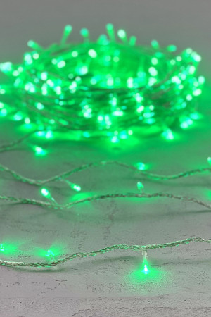 Светодиодная гирлянда с возможностью динамики 20 м., 200 зеленых LED ламп, 24V., прозрачный силиконовый провод, IP65, Beauty Led (EST200-3W10-1G)