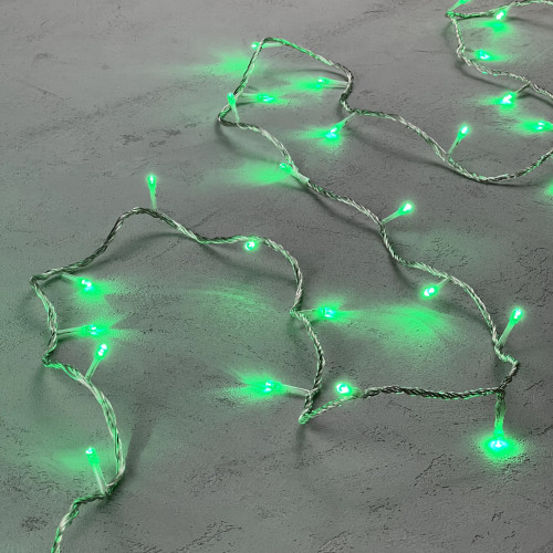 Светодиодная гирлянда с возможностью динамики 20 м., 200 зеленых LED ламп, 24V., прозрачный силиконовый провод, IP65, Beauty Led (EST200-3W10-1G)
