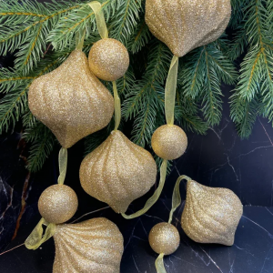 Гирлянда Праздничная 116 см.,  диаметр 9 см., золотая, пенопласт, Christmas DeLuxe (89417) 