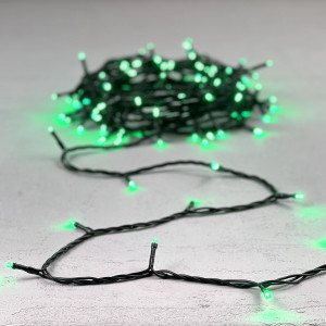 Светодиодная нить 100 зеленых LED ламп, 10 м., 24В, черный провод, LTC (PST100-11-1G)