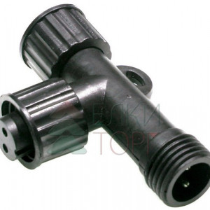 Разветвитель 2 - х лучевой для гирлянд системы Sealed 220V., каучук черный, Beauty Led (LLR12-1)