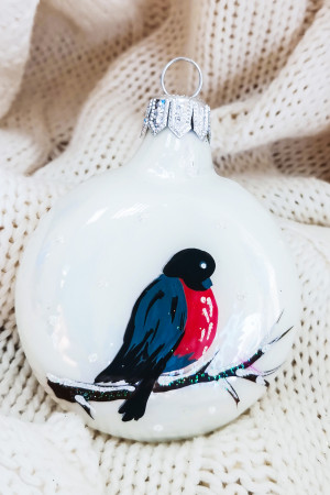 Елочное украшение Медальон снегирь 7 см., Батик (ФУ-61122)