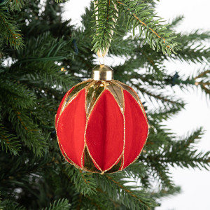 Винтажный стеклянный шар Ришелье 8 см., 1 шт., Karlsbach (13235)