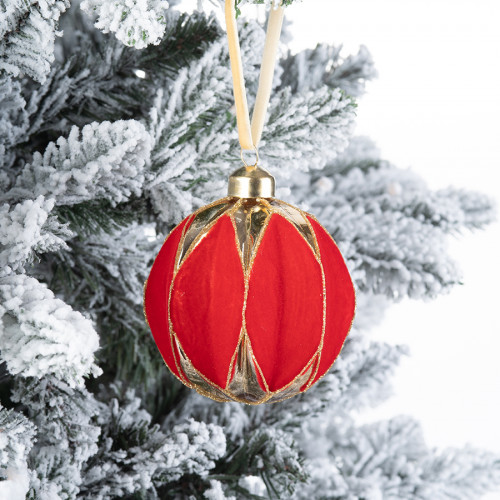 Винтажный стеклянный шар Ришелье 8 см., 1 шт., Karlsbach (13235)