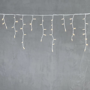 Светодиодная бахрома с колпачком 3,1*0,5 м., 120 теплых белых LED ламп, каучуковый белый провод, LTC (LL120-8-2WW)