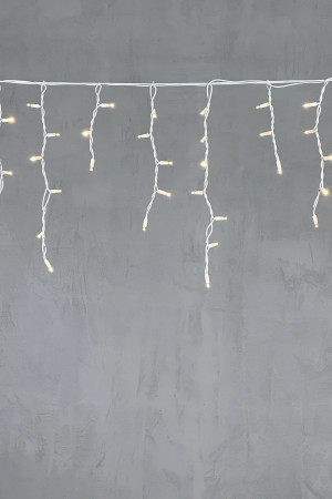 Светодиодная бахрома с колпачком 3,1*0,5 м., 120 теплых белых LED ламп, каучуковый белый провод, LTC (LL120-8-2WW)