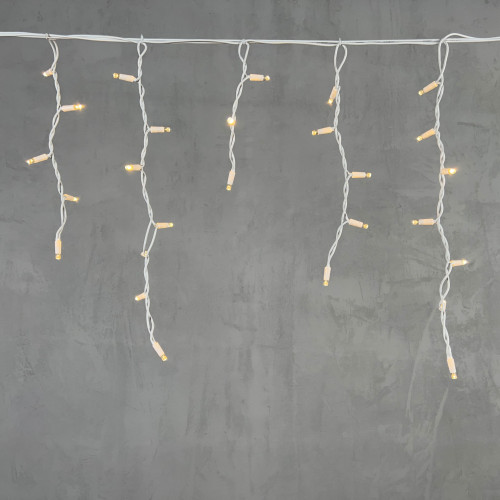 Светодиодная бахрома с колпачком 3,1*0,5 м., 120 теплых белых LED ламп, каучуковый белый провод, LTC (LL120-8-2WW)