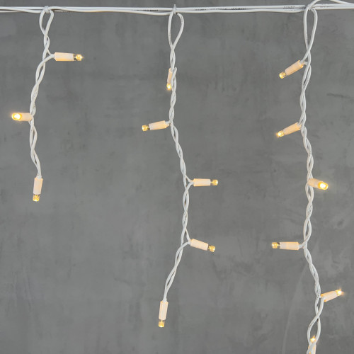 Светодиодная бахрома с колпачком 3,1*0,5 м., 120 теплых белых LED ламп, каучуковый белый провод, LTC (LL120-8-2WW)