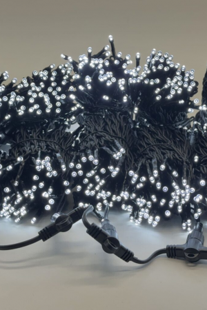 Комплект гирлянды на деревья 100 м., 5 лучей по 20 м., 24V, 1000 холодных-белых LED ламп, статика, черный каучук, IP54, LTC (ECO1000-11-1W)