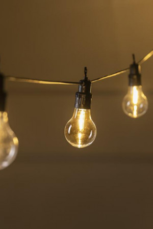 Гирлянда белт-лайт Лампочки 5 м., IP44, УМС, тёмная нить, 10 LED, свечение теплое белое, 220 В., Luazon Lighting (7989826)