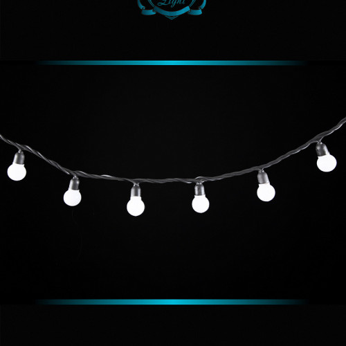 Светодиодная нить шарики 10 м., 220V, 100 разноцветных LED ламп, диаметр шарика 3 см, черный каучук, Winner (m.01.7В.100+3.0ball) 