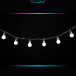 Светодиодная нить шарики 10 м., 220V, 100 разноцветных LED ламп, диаметр шарика 3 см, черный каучук, Winner (m.01.7В.100+3.0ball) 