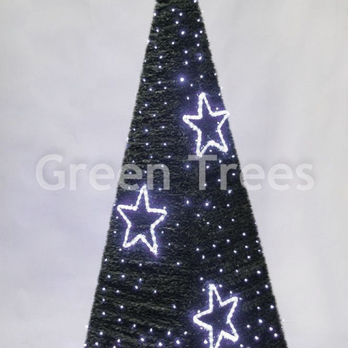 Хвойный конус зеленый 1,2 м. c LED лампами, квадратное сечение, ПВХ, Green Trees (GT1,2KONKVLED)