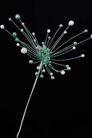 Ветвь Морской цветок 20х53 см., зеленый с кремовым, Christmas DeLuxe (88957)