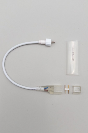 Установочный комплект с коннектором на 24В. для одностороннего Неона 8х16 мм., белый, LTC (FR-23540)