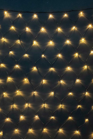 Светодиодная сетка с колпачком 2*3 м., 220В, 384 теплых белых LED, провод черный ПВХ, IP65,