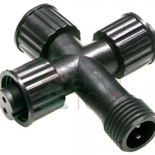 Разветвитель 3-х лучевой для гирлянд системы Sealed 220V., каучук черный, Beauty Led (LLR13-1)