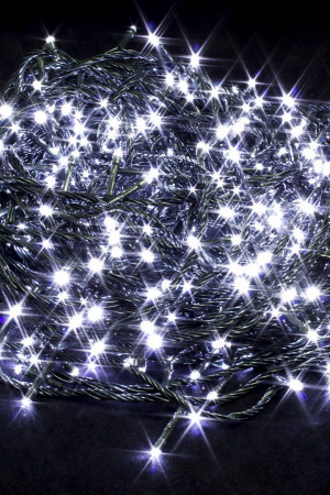 Светодиодная нить 35 м., 220V, 500 холодных белых LED ламп, контроллер, черный провод, Winner Light (w.01.5B.500-)