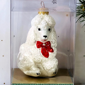 Елочное украшение Пудель, стекло, 10 см., 1 шт., Витус (А245)