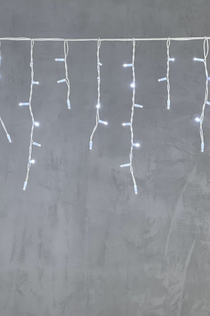 Светодиодная бахрома с колпачком 3,1*0,5 м., 120 белых LED ламп, каучуковый белый провод, LTC (LL120-8-2W)