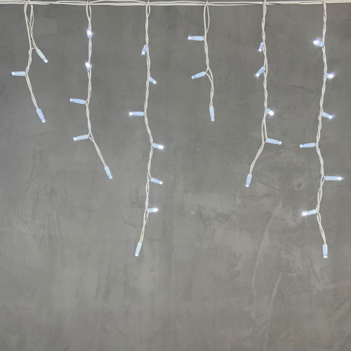 Светодиодная бахрома с колпачком 3,1*0,5 м., 120 белых LED ламп, каучуковый белый провод, LTC (LL120-8-2W)